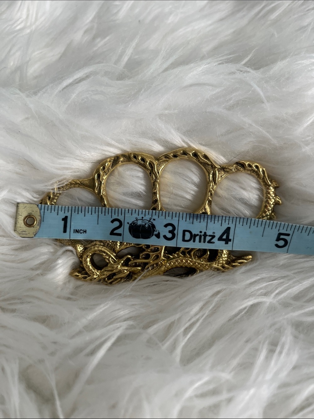 Metallic Gold Brass Knuckles/Paperweight - Picture 3 of 3